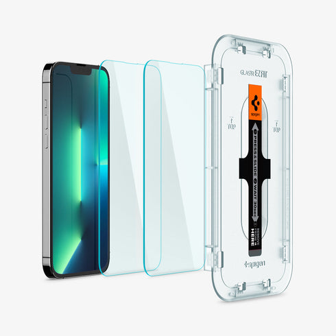 AGL05202 - iPhone 14 Pro Max Screen Protector EZ FIT GLAS.tR (Sensor Protection) showing the device